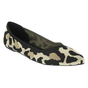 MIA | Women’s Black Tan Leopard Print Kerri Pointed Toe Flats Size 6